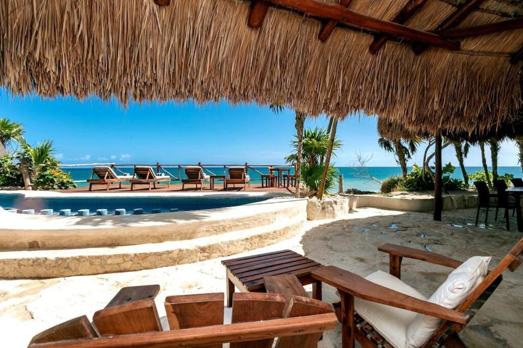 Luxury 5-Br Beachfront Home In Tulum Casa Sofia Gato エクステリア 写真