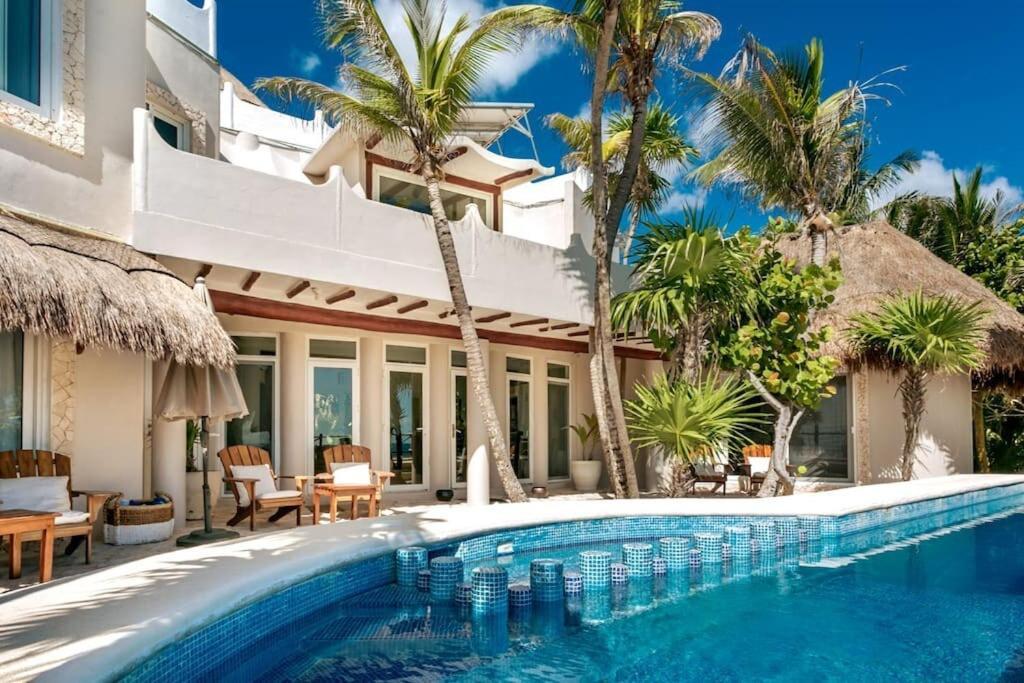 Luxury 5-Br Beachfront Home In Tulum Casa Sofia Gato エクステリア 写真